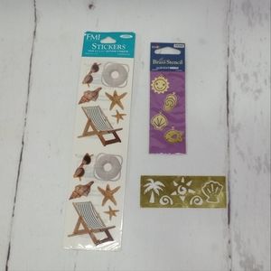 Paper ACCENTS Bundle Brass Stencils & Stickers Beach Themed